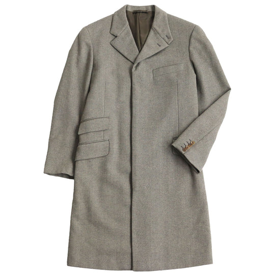 HERMES Chester coat Outer: 96% wool, Outer: 4% elastane (polyurethane), Lining: 100% rayon Gray type mens 48 Used Authentic