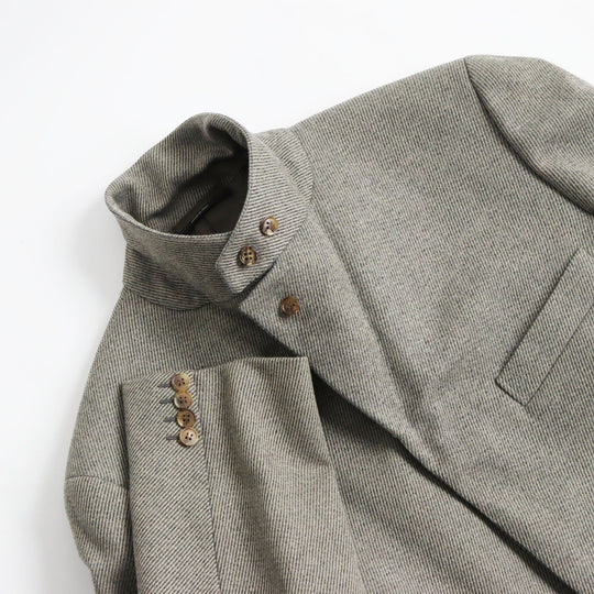 HERMES Chester coat Outer: 96% wool, Outer: 4% elastane (polyurethane), Lining: 100% rayon Gray type mens 48 Used Authentic
