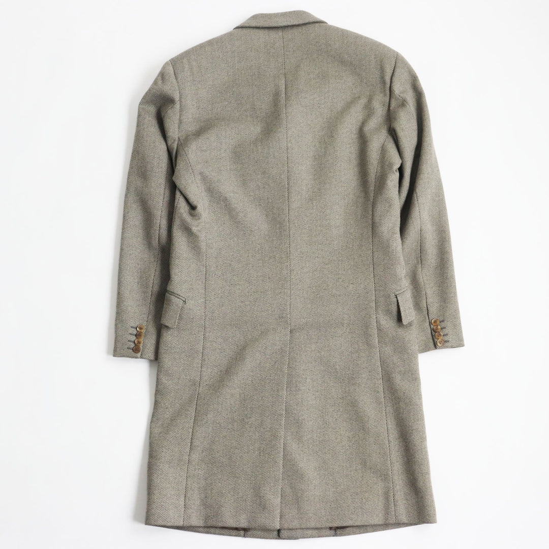 HERMES Chester coat Outer: 96% wool, Outer: 4% elastane (polyurethane), Lining: 100% rayon Gray type mens 48 Used Authentic