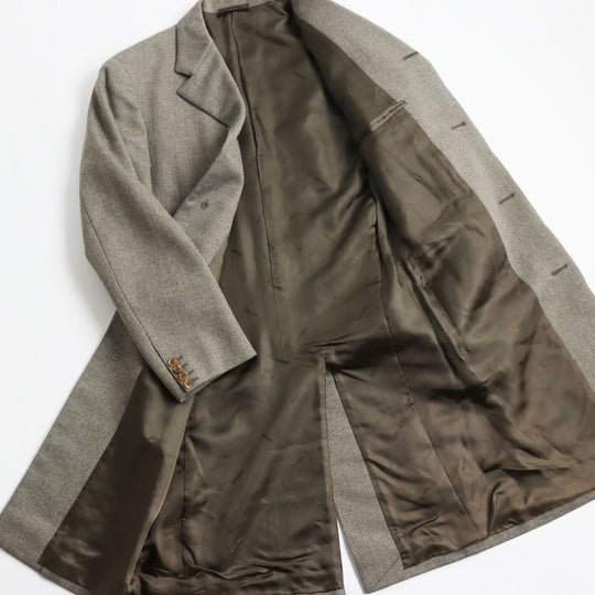 HERMES Chester coat Outer: 96% wool, Outer: 4% elastane (polyurethane), Lining: 100% rayon Gray type mens 48 Used Authentic