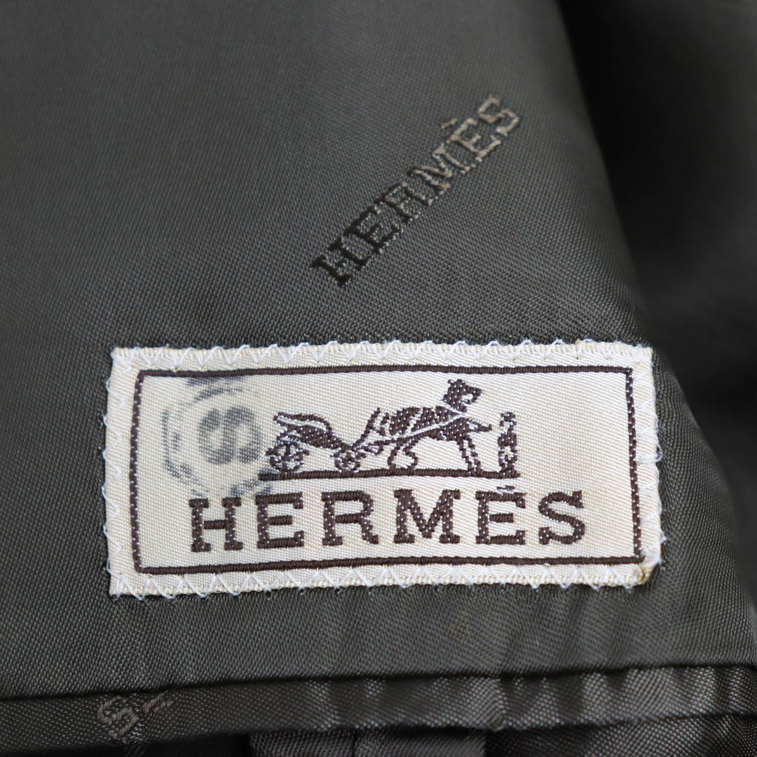 HERMES Chester coat Outer: 96% wool, Outer: 4% elastane (polyurethane), Lining: 100% rayon Gray type mens 48 Used Authentic