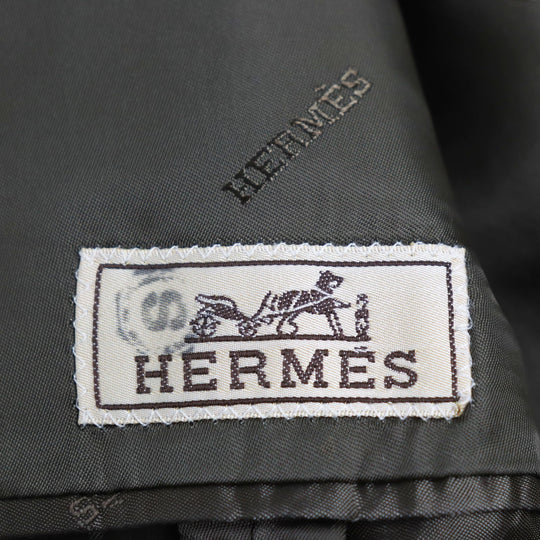 HERMES Chester coat Outer: 96% wool, Outer: 4% elastane (polyurethane), Lining: 100% rayon Gray type mens 48 Used Authentic