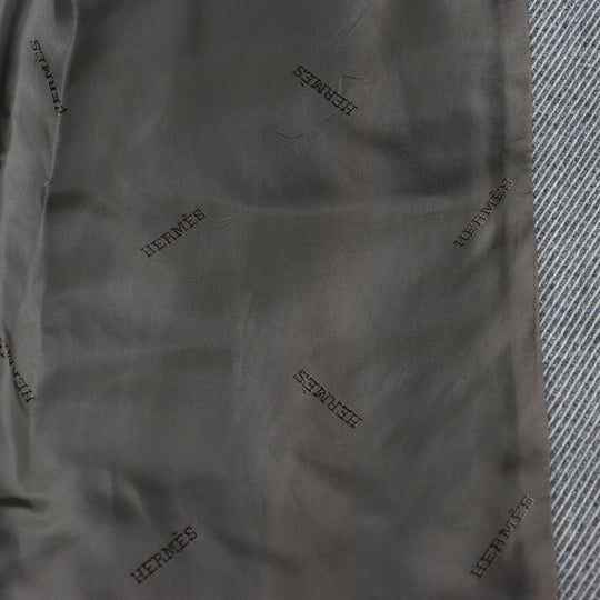 HERMES Chester coat Outer: 96% wool, Outer: 4% elastane (polyurethane), Lining: 100% rayon Gray type mens 48 Used Authentic