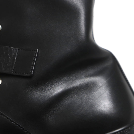 HERMES boots Main: Leather black mens 39.5 Used Authentic