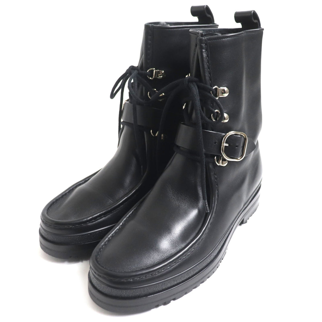 HERMES boots Main: Leather black mens 39.5 Used Authentic