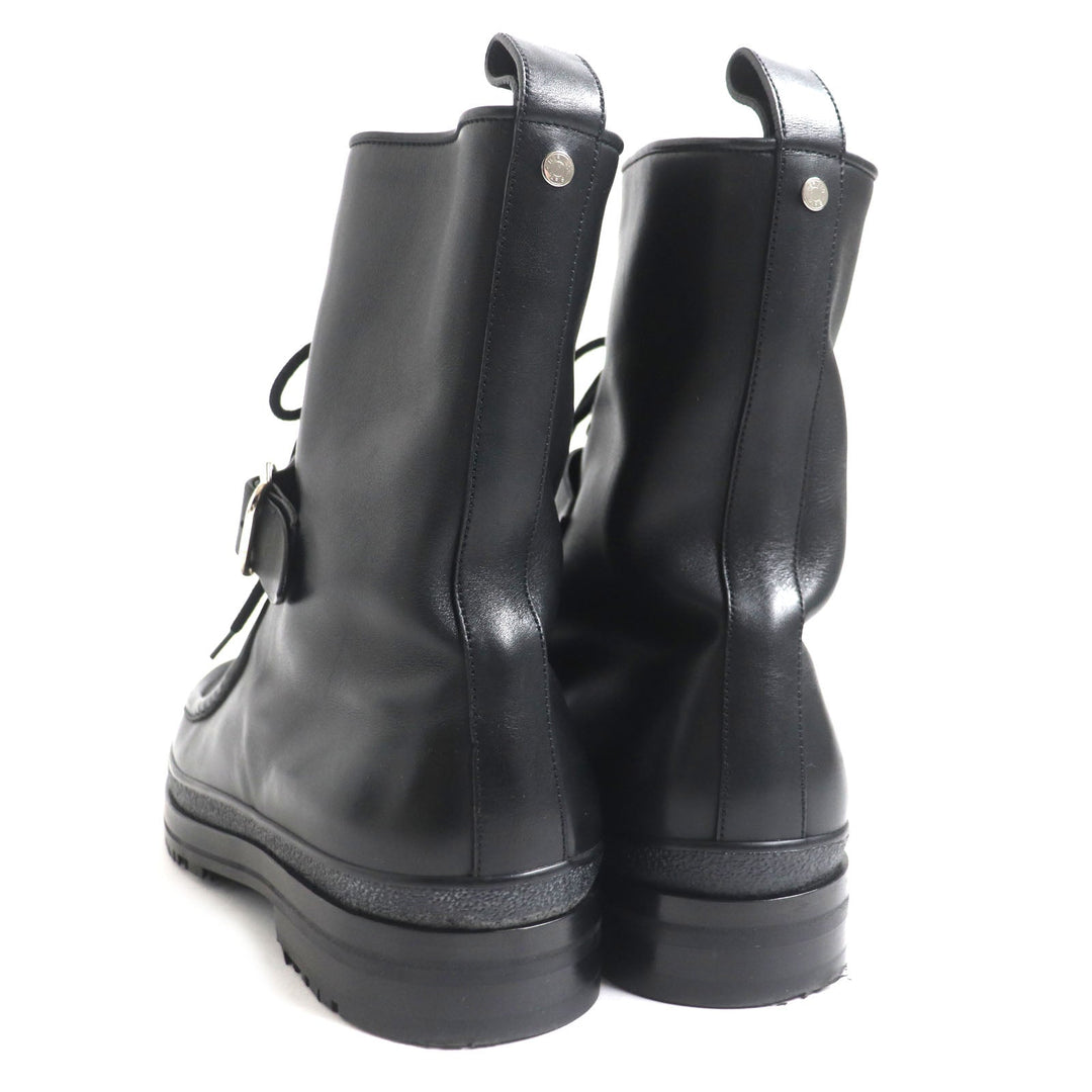 HERMES boots Main: Leather black mens 39.5 Used Authentic