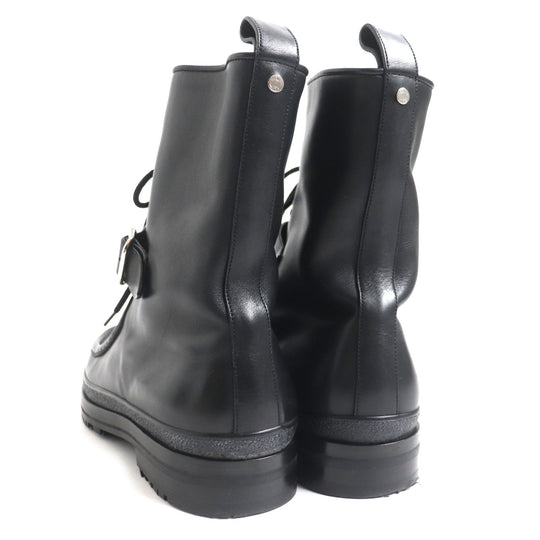 HERMES boots Main: Leather black mens 39.5 Used Authentic