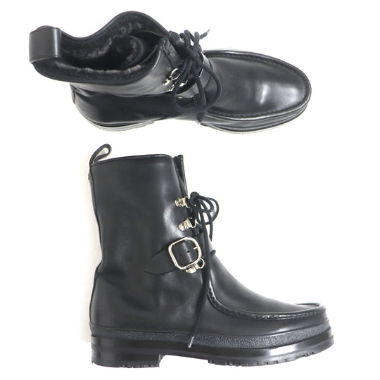 HERMES boots Main: Leather black mens 39.5 Used Authentic
