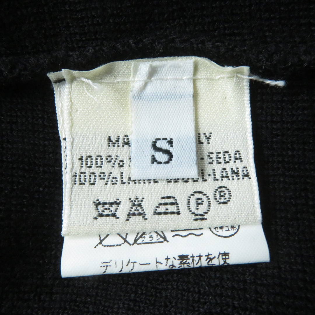 HERMES cardigan Main: 100% wool, Part: 100% silk black Women S Used Authentic