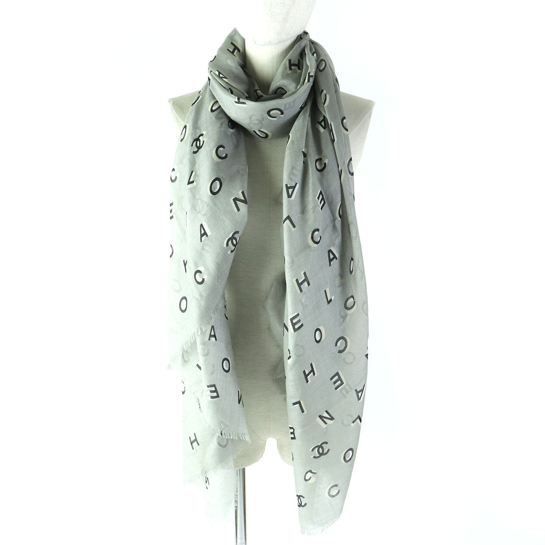 CHANEL Stall 21B Main: 80% cashmere, Main: 20% silk Gray type Women Used Authentic