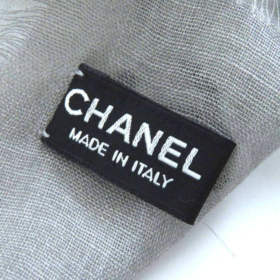 CHANEL Stall 21B Main: 80% cashmere, Main: 20% silk Gray type Women Used Authentic