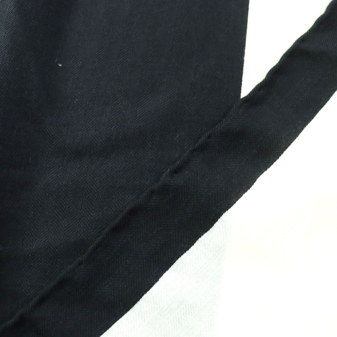 HERMES shawl Main: 70% cashmere, Main: 30% silk Black White Khaki Women Used Authentic