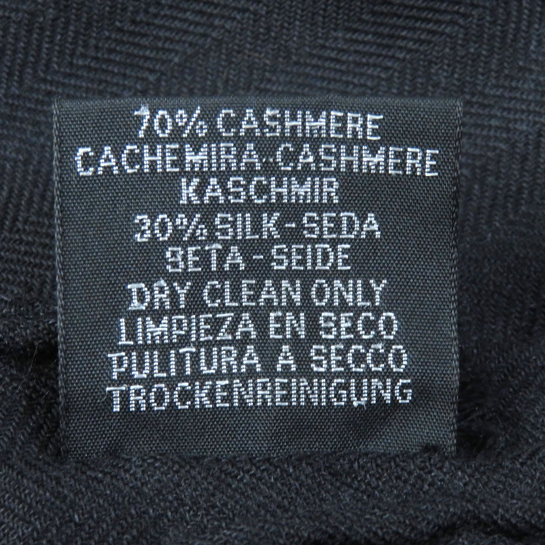 HERMES shawl Main: 70% cashmere, Main: 30% silk Black White Khaki Women Used Authentic