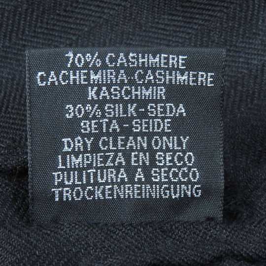 HERMES shawl Main: 70% cashmere, Main: 30% silk Black White Khaki Women Used Authentic
