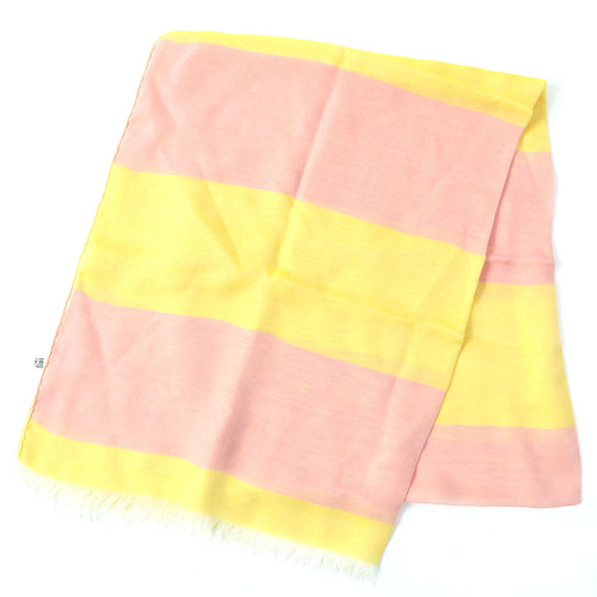 HERMES Stall Main: 100% silk Pink Yellow Women Used Authentic