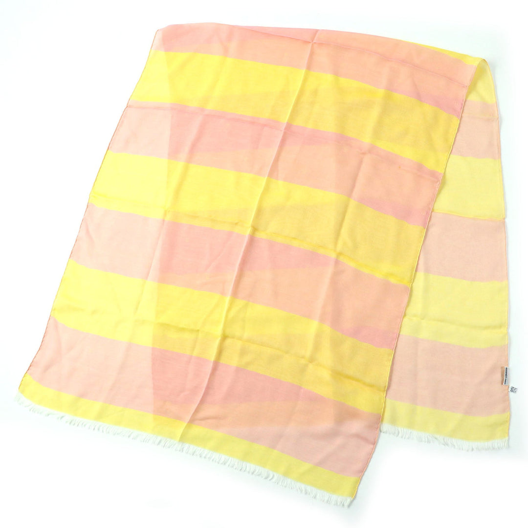 HERMES Stall Main: 100% silk Pink Yellow Women Used Authentic