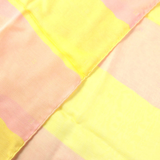 HERMES Stall Main: 100% silk Pink Yellow Women Used Authentic