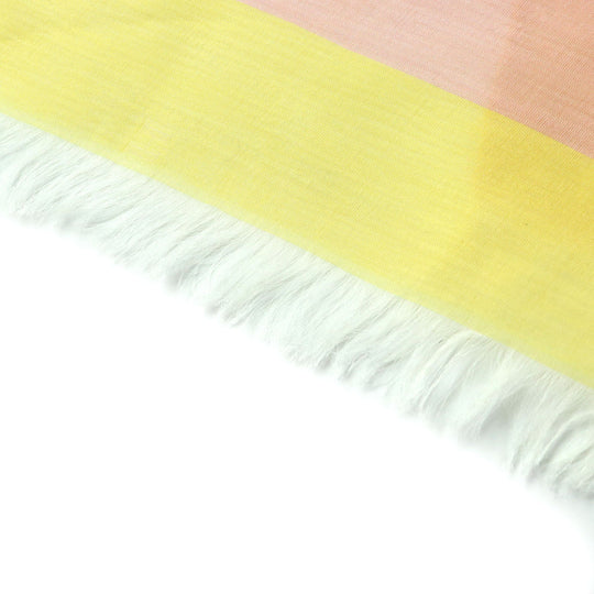 HERMES Stall Main: 100% silk Pink Yellow Women Used Authentic