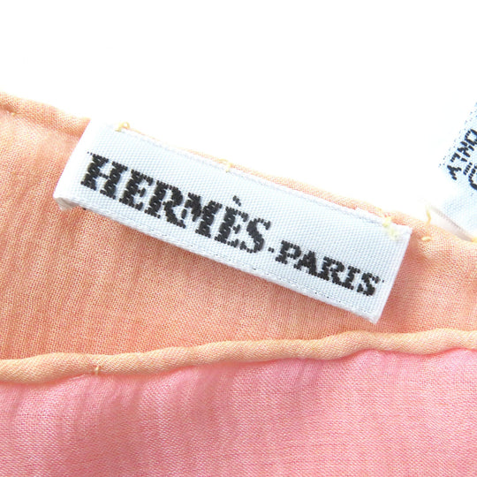 HERMES Stall Main: 100% silk Pink Yellow Women Used Authentic