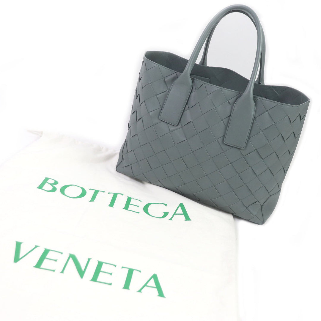 BOTTEGAVENETA Tote Bag 629888 Main: Leather Blue gray type mens Used Authentic