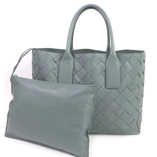 BOTTEGAVENETA Tote Bag 629888 Main: Leather Blue gray type mens Used Authentic