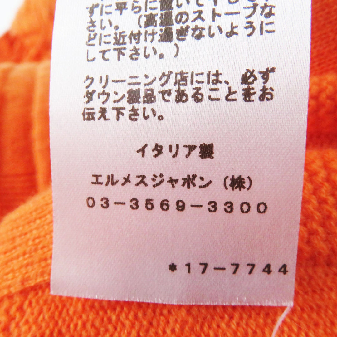 HERMES Down jacket Outer: 100% wool, Filling: 90% down, Filling: 10% feather, Lining: 100% polyester Orange Women 40 Used Authentic