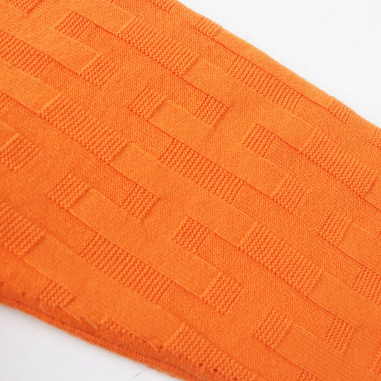 HERMES Down jacket Outer: 100% wool, Filling: 90% down, Filling: 10% feather, Lining: 100% polyester Orange Women 40 Used Authentic