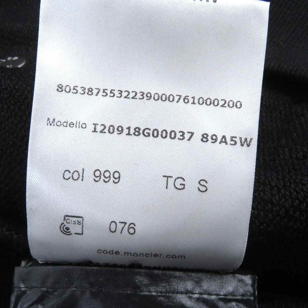 MONCLER Hoodie Main: 100% cotton, hood and other fabric: 100% polyester black FELPA CON ZIP mens S Used Authentic