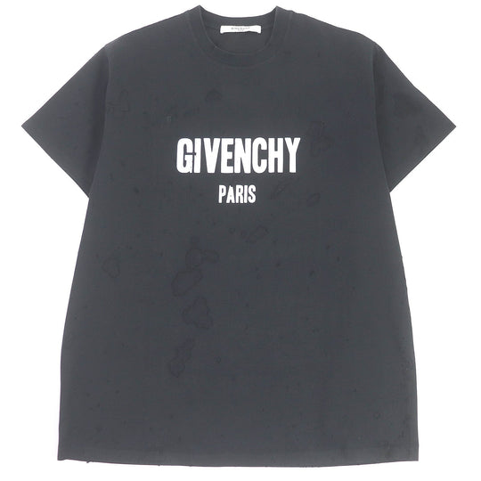 GIVENCHY Short sleeve T-shirt BM70383Y0B Main: 100% cotton, Part: 100% polyester black mens XS Used Authentic