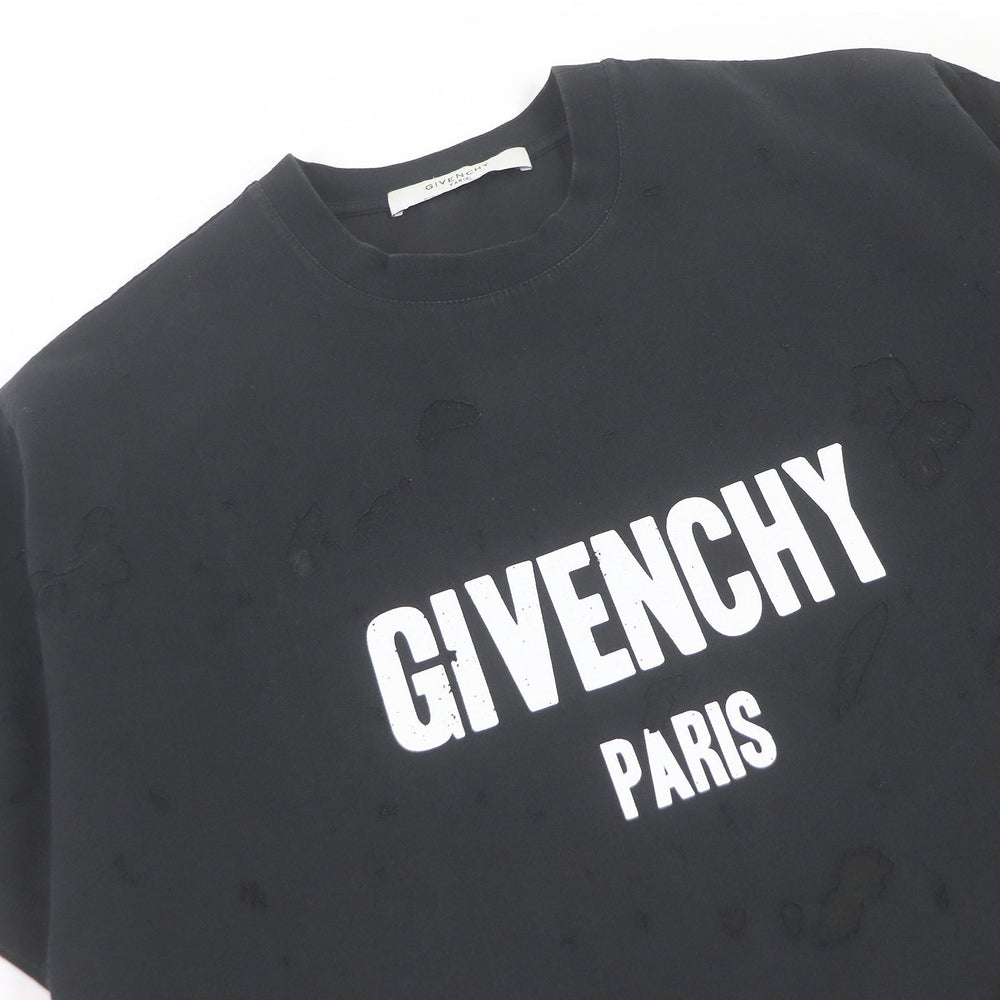 GIVENCHY Short sleeve T-shirt BM70383Y0B Main: 100% cotton, Part: 100% polyester black mens XS Used Authentic