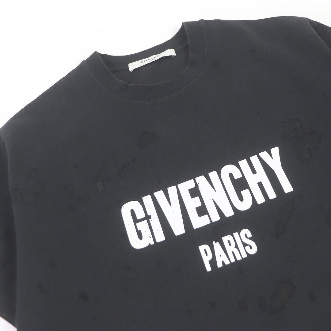 GIVENCHY Short sleeve T-shirt BM70383Y0B Main: 100% cotton, Part: 100% polyester black mens XS Used Authentic