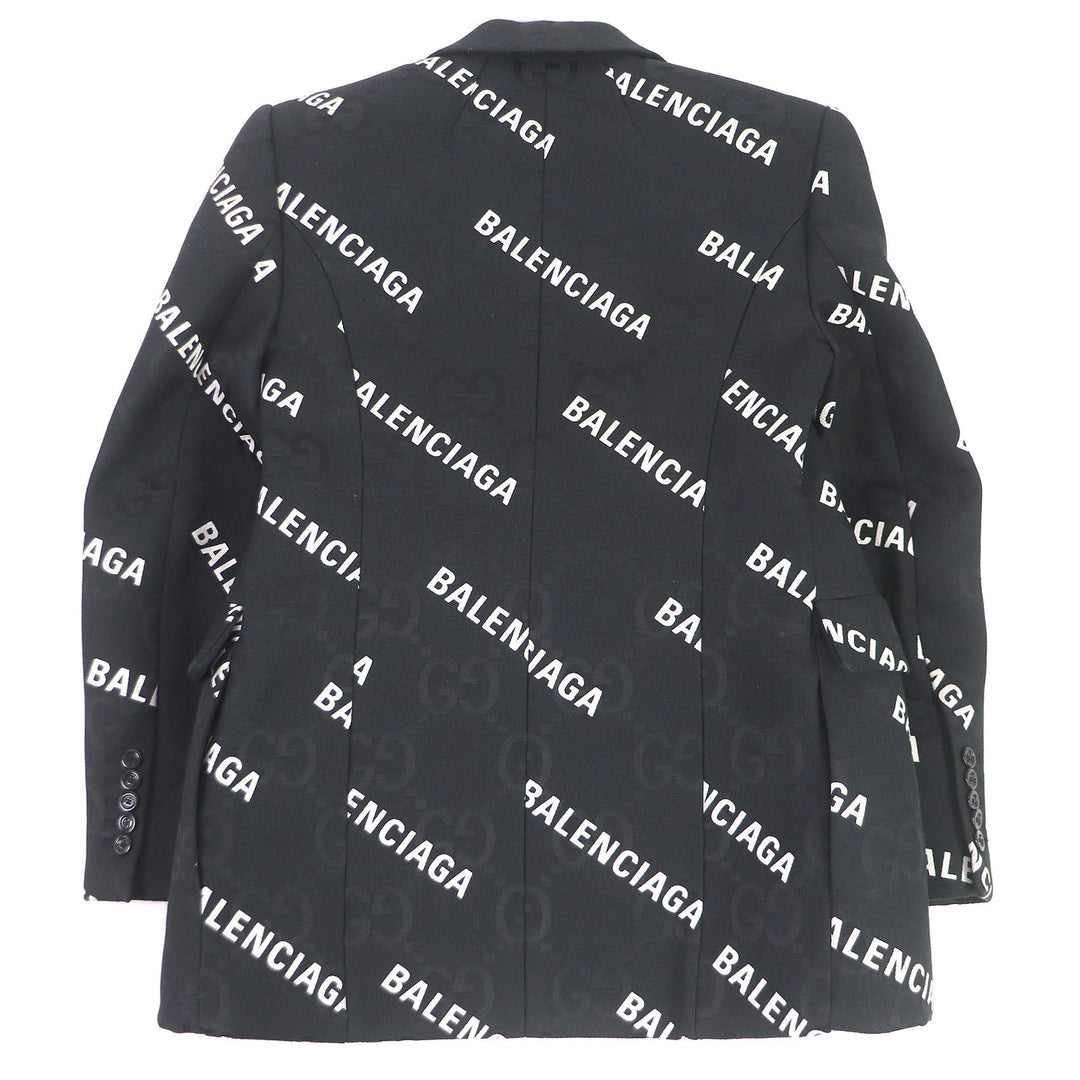 GUCCI tailored jacket 676014 Outer: 70% cotton, Outer: 30% polyester, Lining: 100% rayon black The Hacker Jumbo GG Jacket mens 48 Used Authentic