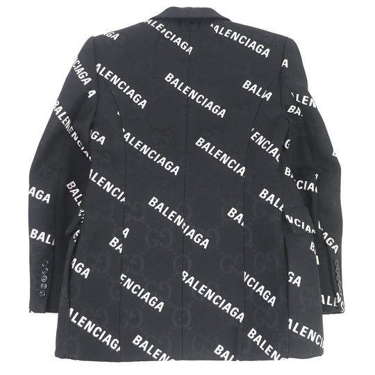 GUCCI tailored jacket 676014 Outer: 70% cotton, Outer: 30% polyester, Lining: 100% rayon black The Hacker Jumbo GG Jacket mens 48 Used Authentic