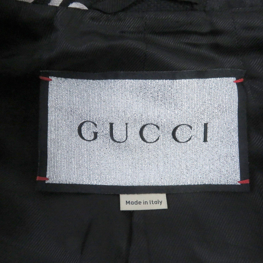 GUCCI tailored jacket 676014 Outer: 70% cotton, Outer: 30% polyester, Lining: 100% rayon black The Hacker Jumbo GG Jacket mens 48 Used Authentic