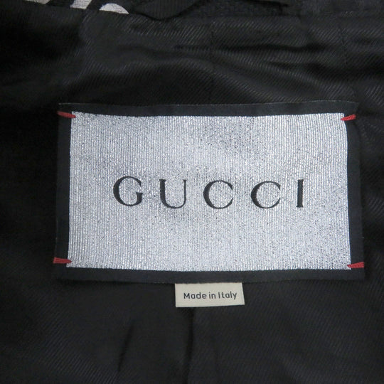 GUCCI tailored jacket 676014 Outer: 70% cotton, Outer: 30% polyester, Lining: 100% rayon black The Hacker Jumbo GG Jacket mens 48 Used Authentic