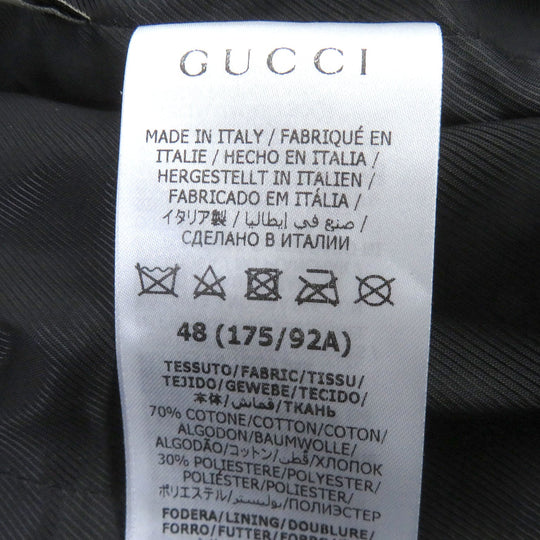 GUCCI tailored jacket 676014 Outer: 70% cotton, Outer: 30% polyester, Lining: 100% rayon black The Hacker Jumbo GG Jacket mens 48 Used Authentic