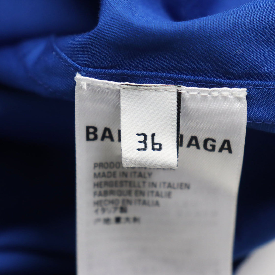 BALENCIAGA Short sleeve shirt 583560 TELE5 cotton blue mens 36 Used Authentic