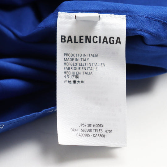 BALENCIAGA Short sleeve shirt 583560 TELE5 cotton blue mens 36 Used Authentic