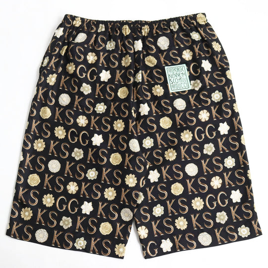 GUCCI Shorts 649062 Main: 100% silk, Part: 100% polyester Black multicolor mens 44 Used Authentic