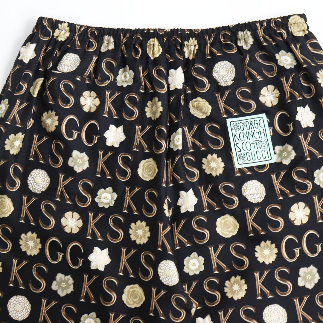 GUCCI Shorts 649062 Main: 100% silk, Part: 100% polyester Black multicolor mens 44 Used Authentic