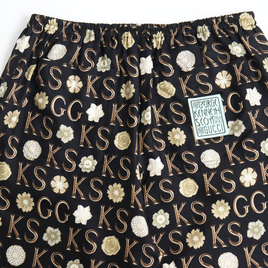 GUCCI Shorts 649062 Main: 100% silk, Part: 100% polyester Black multicolor mens 44 Used Authentic
