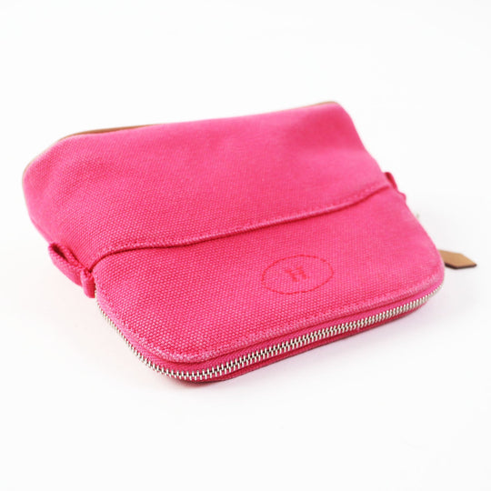 HERMES Cosmetics Pouch Outer: 100% cotton; Lining: 40% polyurethane, 35% cotton, 25% polyamide hibiscus Boride pouch mini mini Women Used Authentic