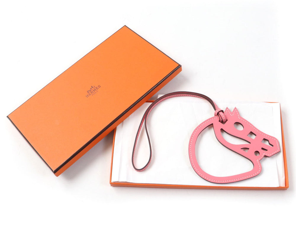 HERMES Bag charm Vaux Swift Rose azare Paddock schbar Women Used Authentic
