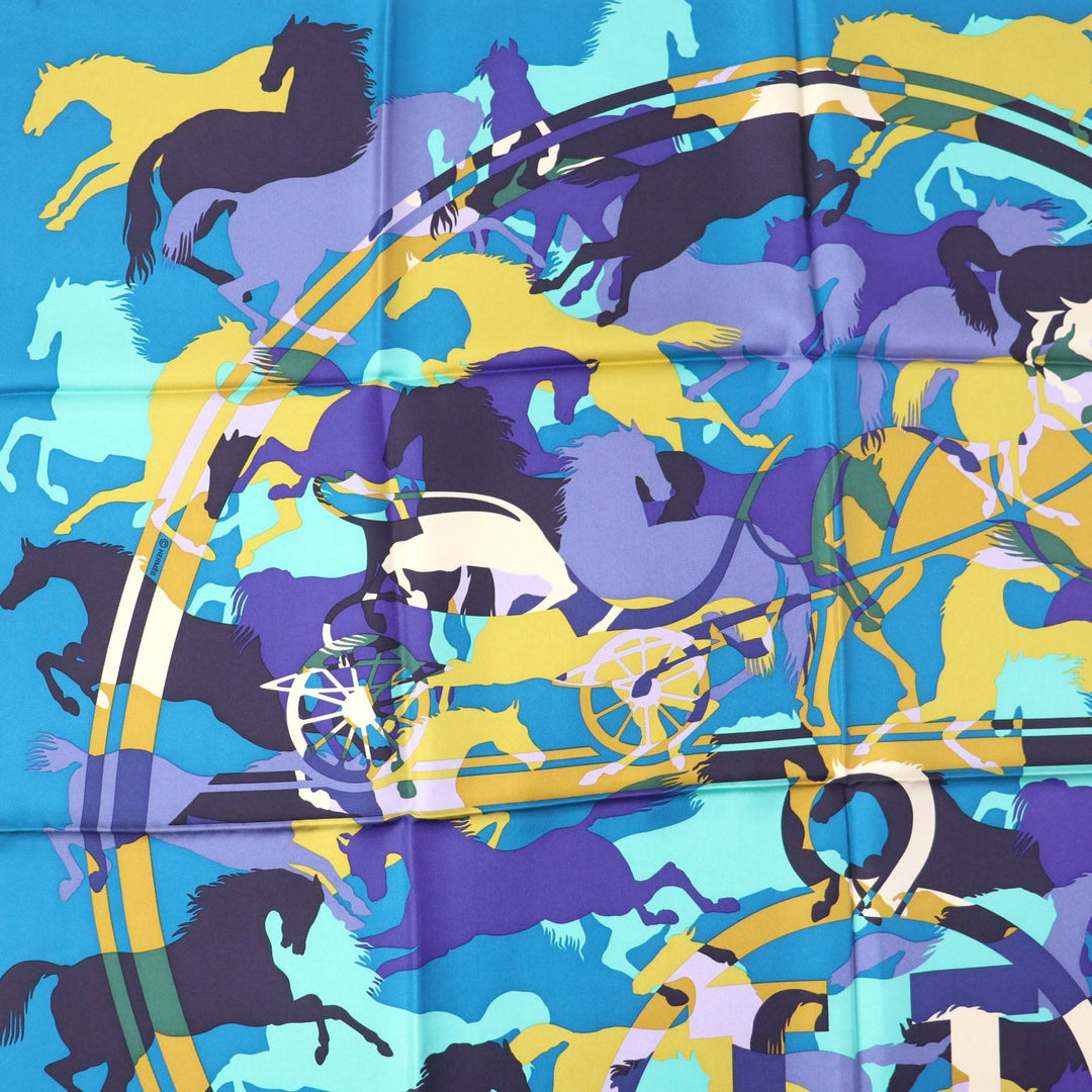 HERMES scarf silk multicolor Bookplate Carre90