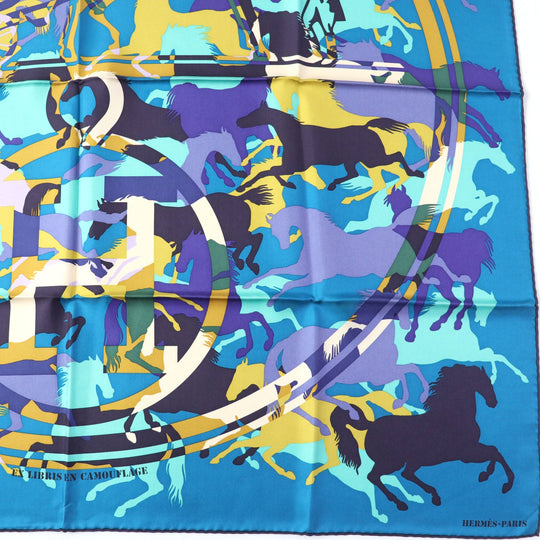 HERMES scarf silk multicolor Bookplate Carre90