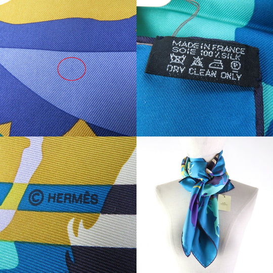 HERMES scarf silk multicolor Bookplate Carre90