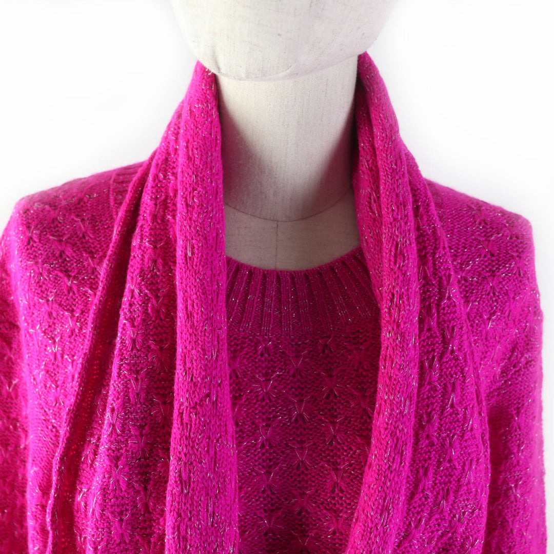 CHANEL knit P44135 Main: 75% alpaca, Main: 20% rayon, Main: 5% polyester pink Women 36 Used Authentic