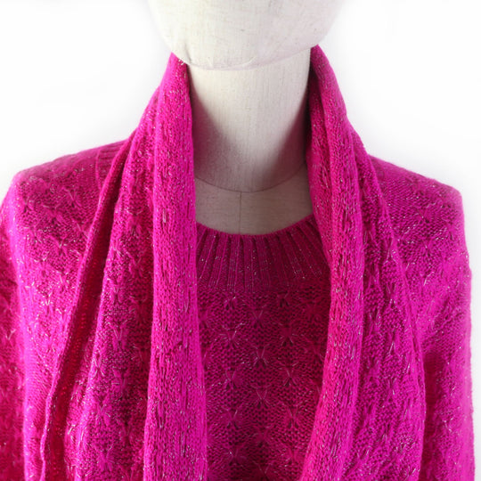 CHANEL knit P44135 Main: 75% alpaca, Main: 20% rayon, Main: 5% polyester pink Women 36 Used Authentic