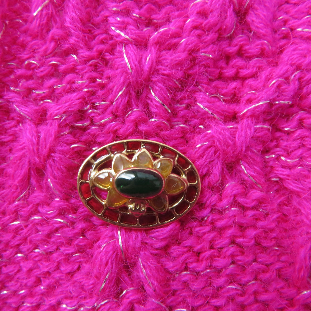 CHANEL knit P44135 Main: 75% alpaca, Main: 20% rayon, Main: 5% polyester pink Women 36 Used Authentic
