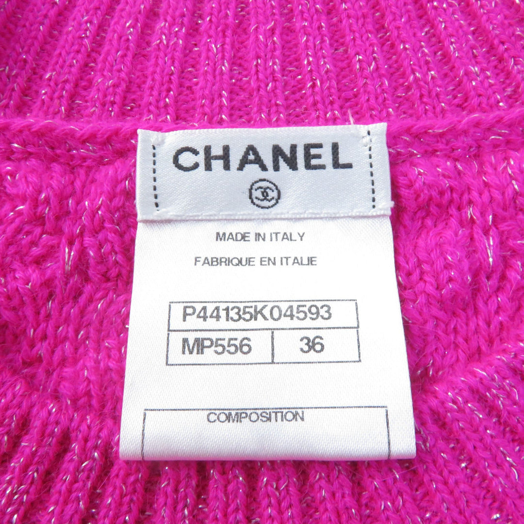 CHANEL knit P44135 Main: 75% alpaca, Main: 20% rayon, Main: 5% polyester pink Women 36 Used Authentic